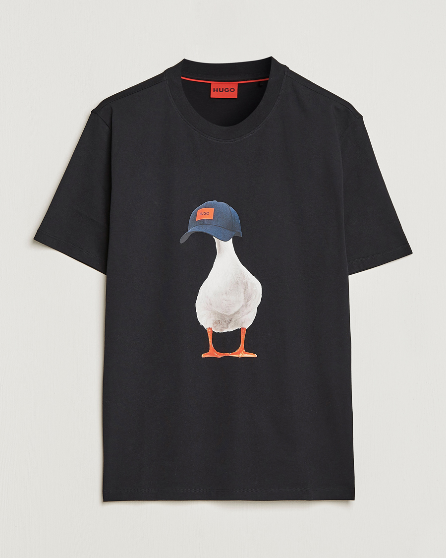 Mies | T-paidat | HUGO | Ducky Printed Crew Neck T-Shirt Black