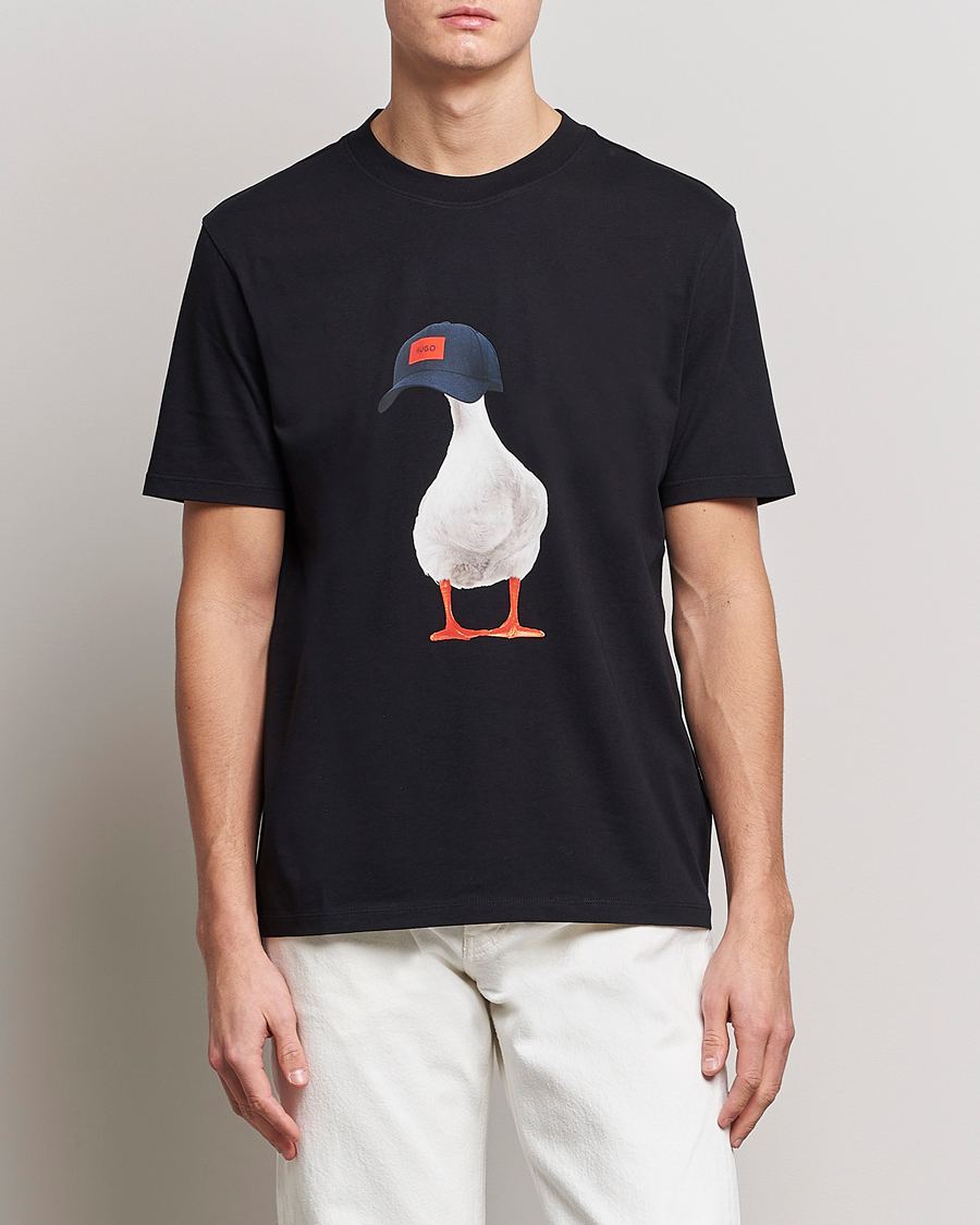 Mies |  | HUGO | Ducky Printed Crew Neck T-Shirt Black