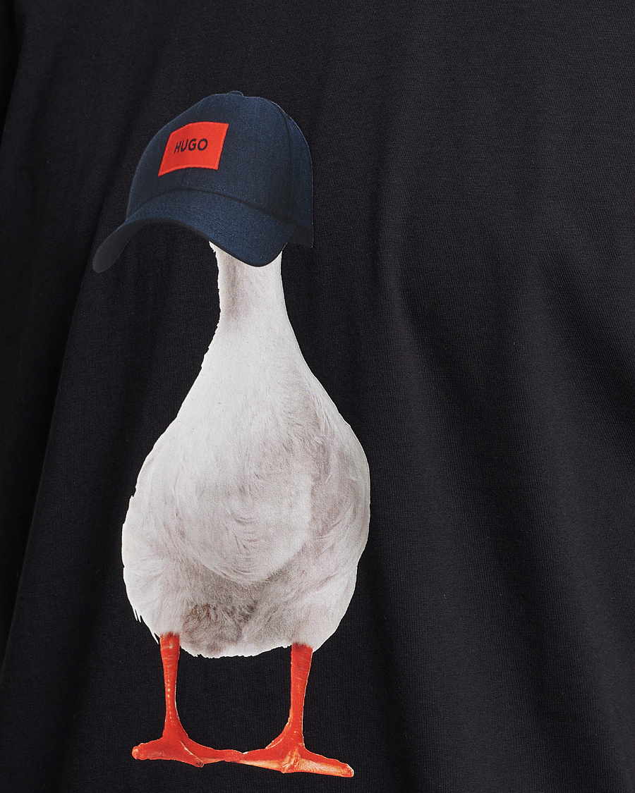 Mies | T-paidat | HUGO | Ducky Printed Crew Neck T-Shirt Black