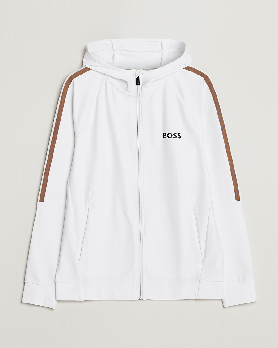 Mies | Puserot | BOSS GREEN | Sicon Performance Full-Zip Hoodie White