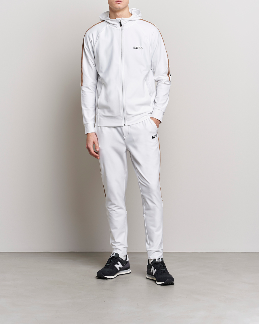 Mies | Puserot | BOSS GREEN | Sicon Performance Full-Zip Hoodie White