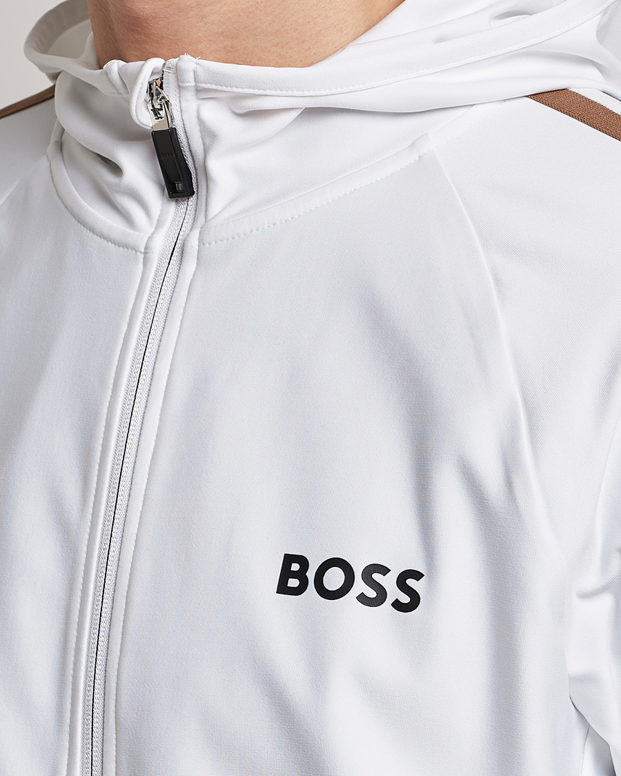 Mies | Puserot | BOSS GREEN | Sicon Performance Full-Zip Hoodie White
