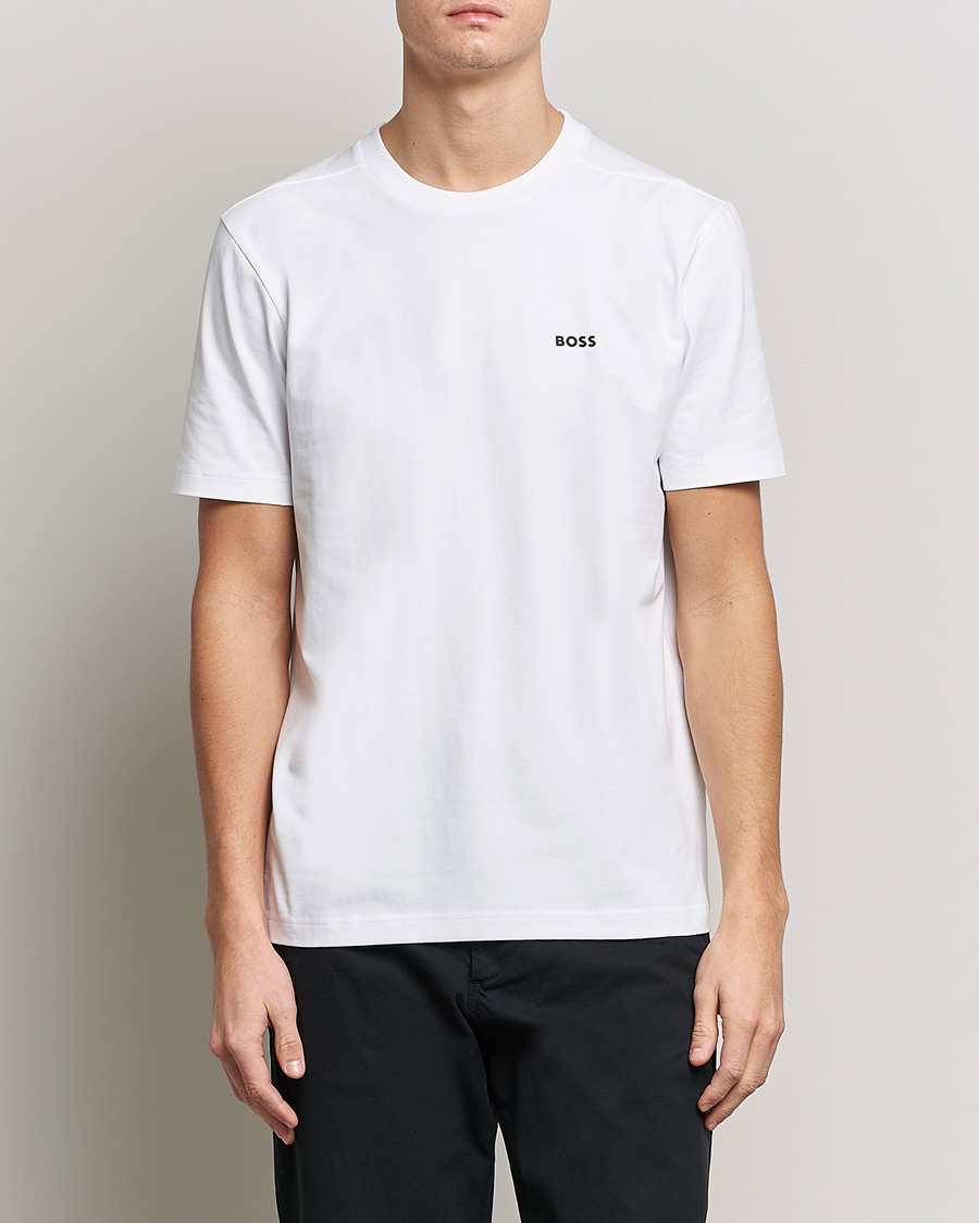 Mies |  | BOSS Athleisure | Logo Crew Neck T-Shirt White