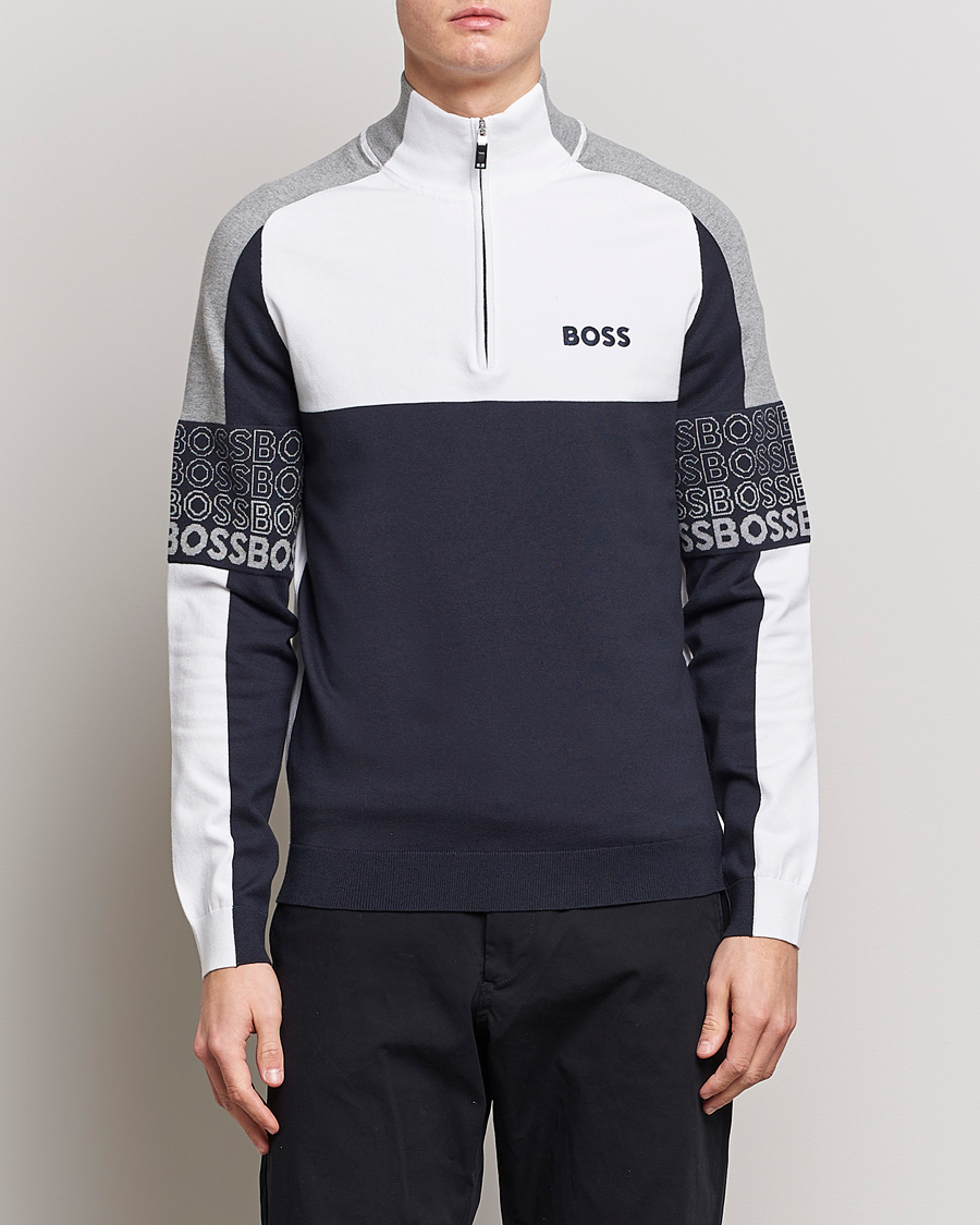Mies |  | BOSS Athleisure | Zolko Knitted Half-Zip  Dark Blue