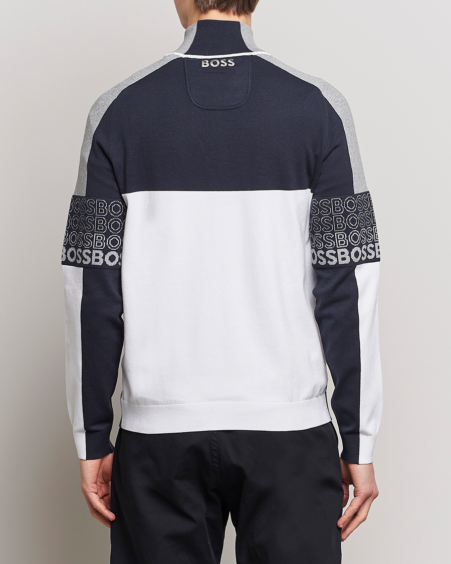 Mies | Puserot | BOSS GREEN | Zolko Knitted Half-Zip Dark Blue