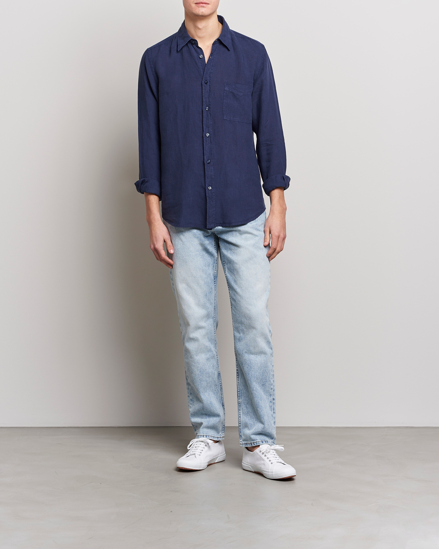 Mies | Kauluspaidat | BOSS ORANGE | Relegant Linen Shirt Navy