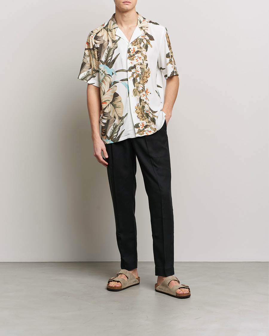 Mies | Kauluspaidat | BOSS ORANGE | Rayer Resort Collar Printed Short Sleeve Shirt Whi