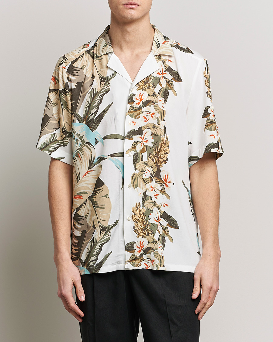 Mies | Vaatteet | BOSS ORANGE | Rayer Resort Collar Printed Short Sleeve Shirt Whi