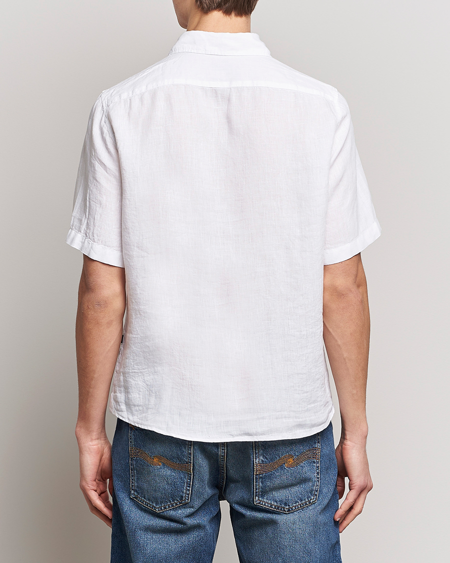 Mies | Kauluspaidat | BOSS ORANGE | Rash Linen Short Sleeve Shirt White