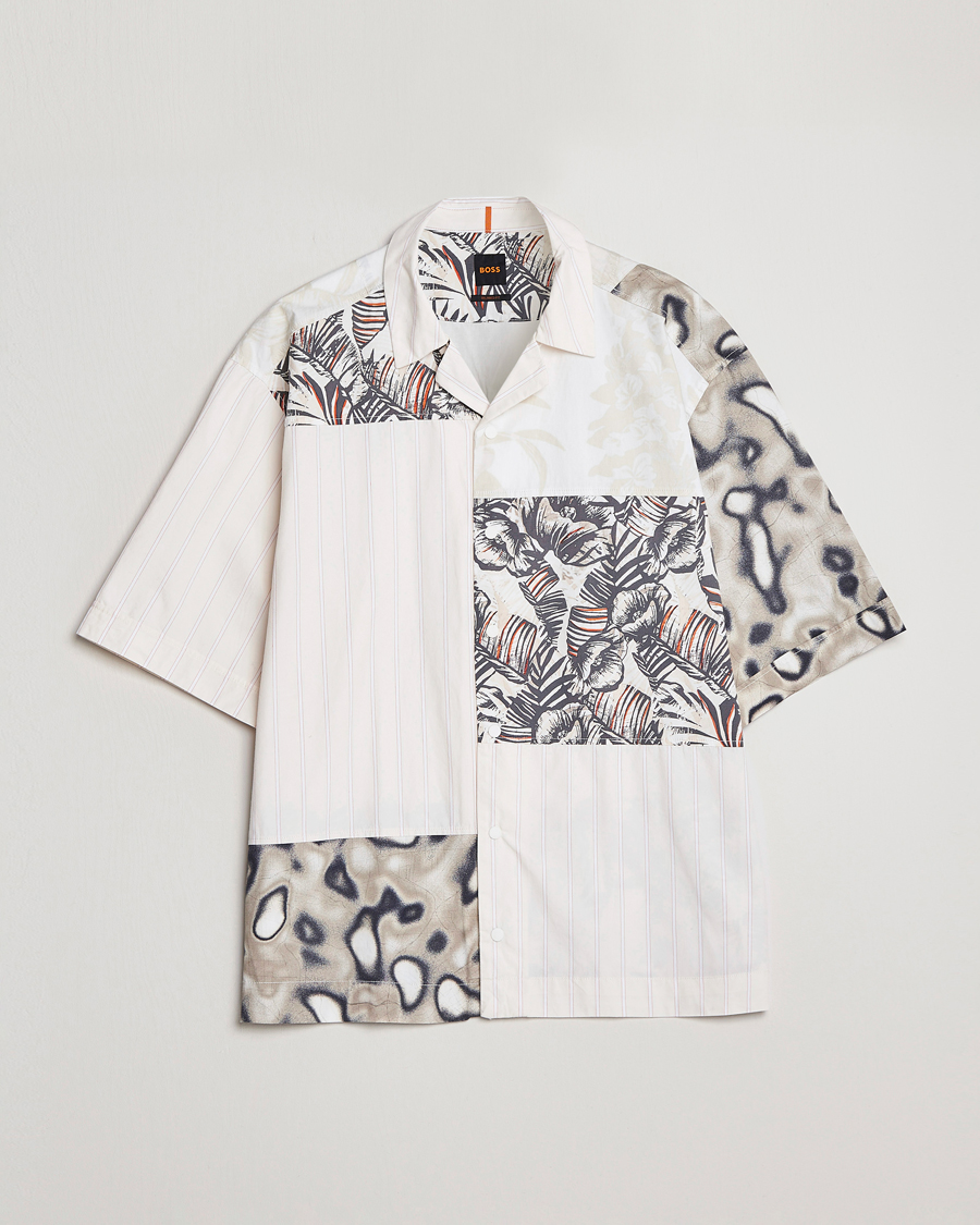 Mies | Kauluspaidat | BOSS ORANGE | Lapis Resort Collar Printed Short Sleeve Shirt Bei