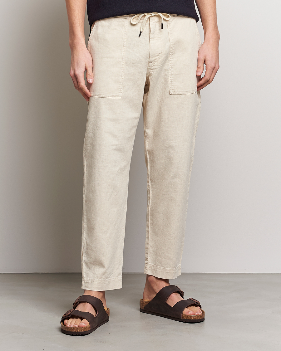 Mies | BOSS ORANGE | BOSS ORANGE | Sisla Cotton/Linen Drawstring Pants Light Beige