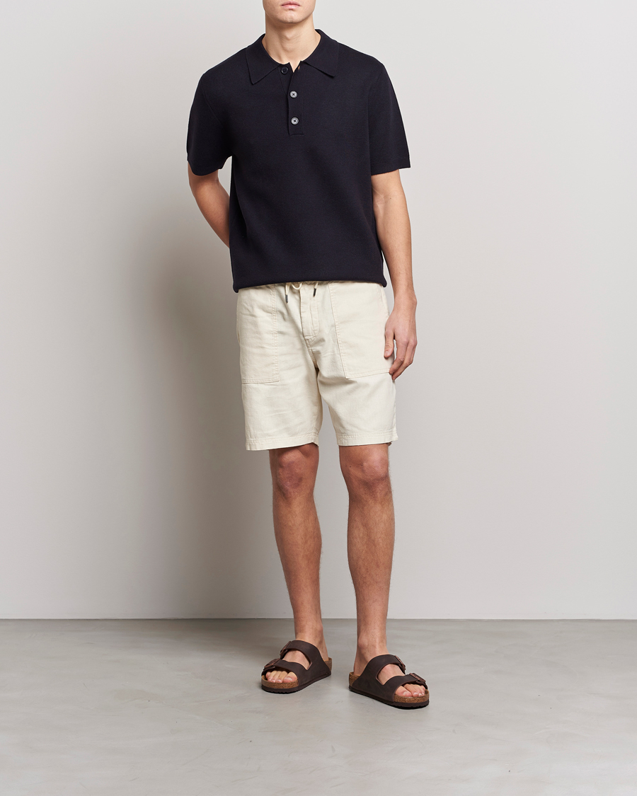 Mies | Shortsit | BOSS ORANGE | Sisla Cotton/Linen Drawstring Shorts Light Beige