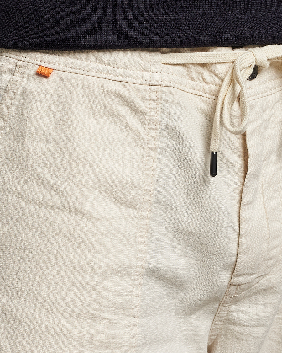 Mies | Shortsit | BOSS ORANGE | Sisla Cotton/Linen Drawstring Shorts Light Beige