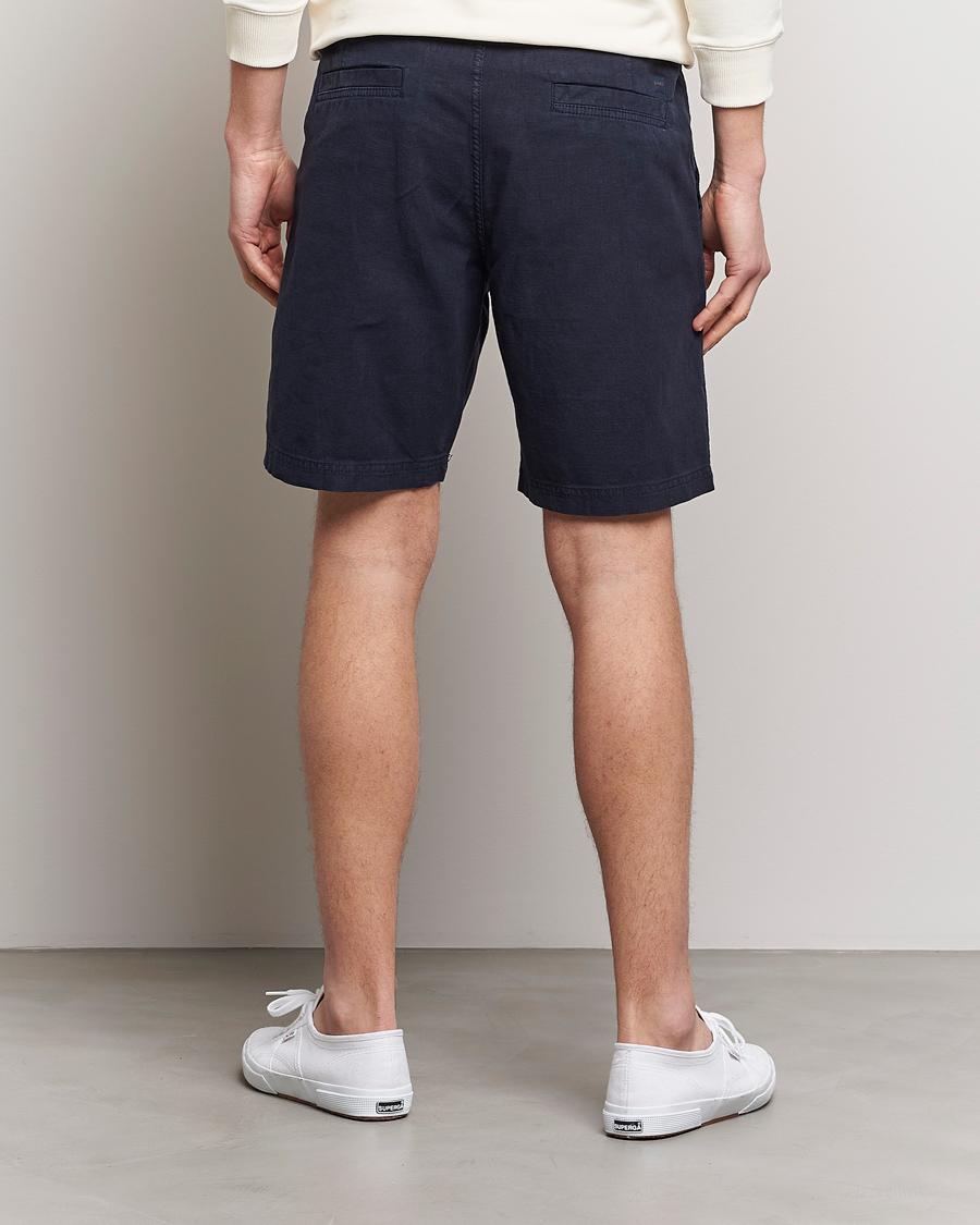 Mies | Shortsit | BOSS ORANGE | Sisla Cotton/Linen Drawstring Shorts Dark Blue