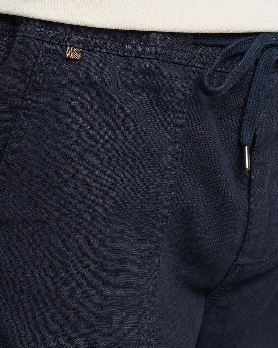 Mies | Shortsit | BOSS ORANGE | Sisla Cotton/Linen Drawstring Shorts Dark Blue