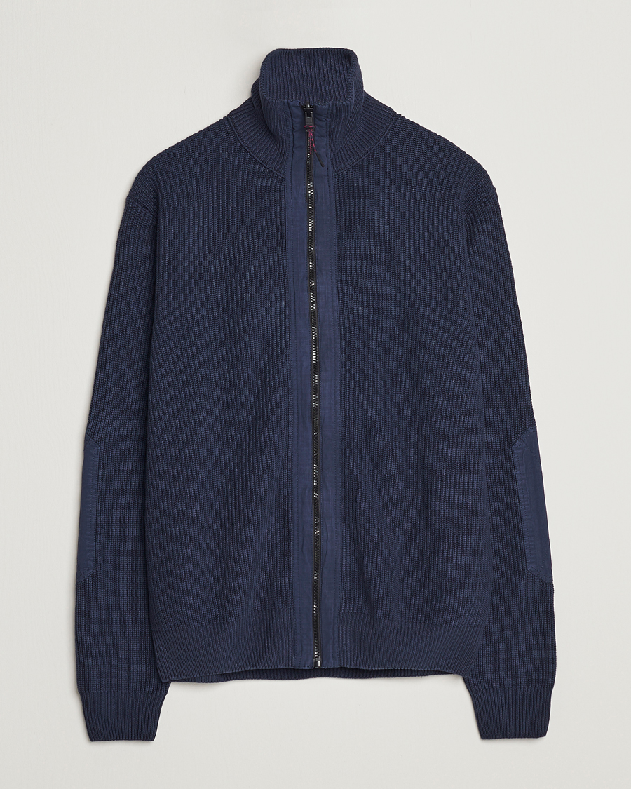 Mies | Puserot | BOSS ORANGE | Abinero Knitted Full-Zip Dark Blue