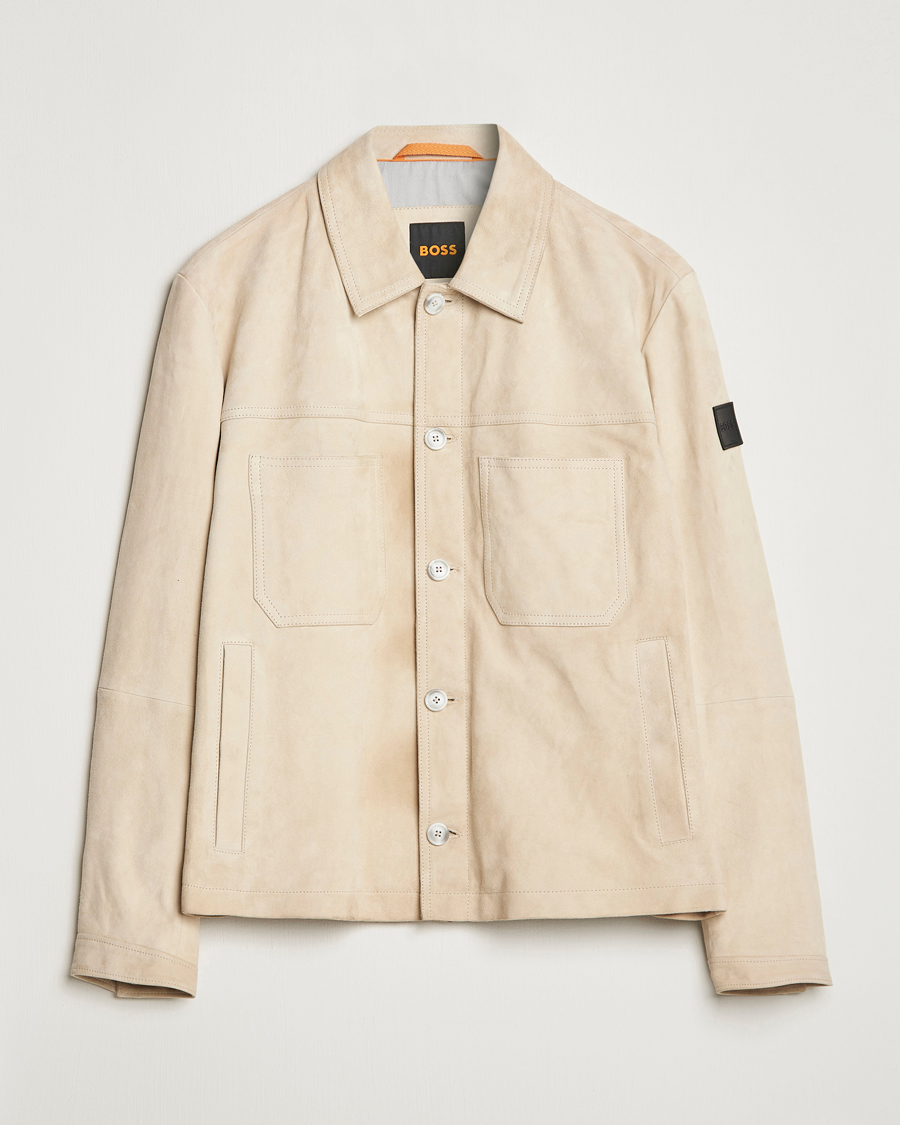 Mies | Takit | BOSS ORANGE | Jaked Suede Jacket Light Beige
