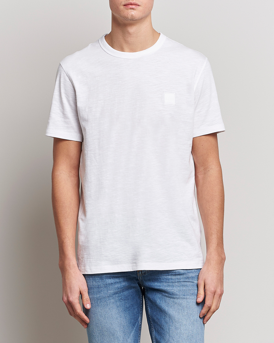 Mies |  | BOSS Casual | Tegood Slub Crew Neck T-Shirt White