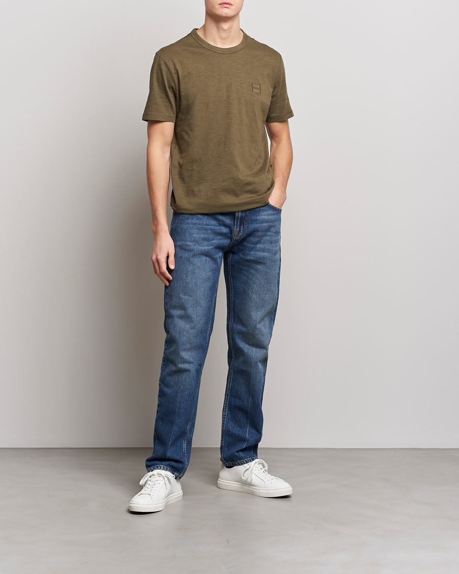 Mies | T-paidat | BOSS ORANGE | Tegood Slub Crew Neck T-Shirt Dark Green