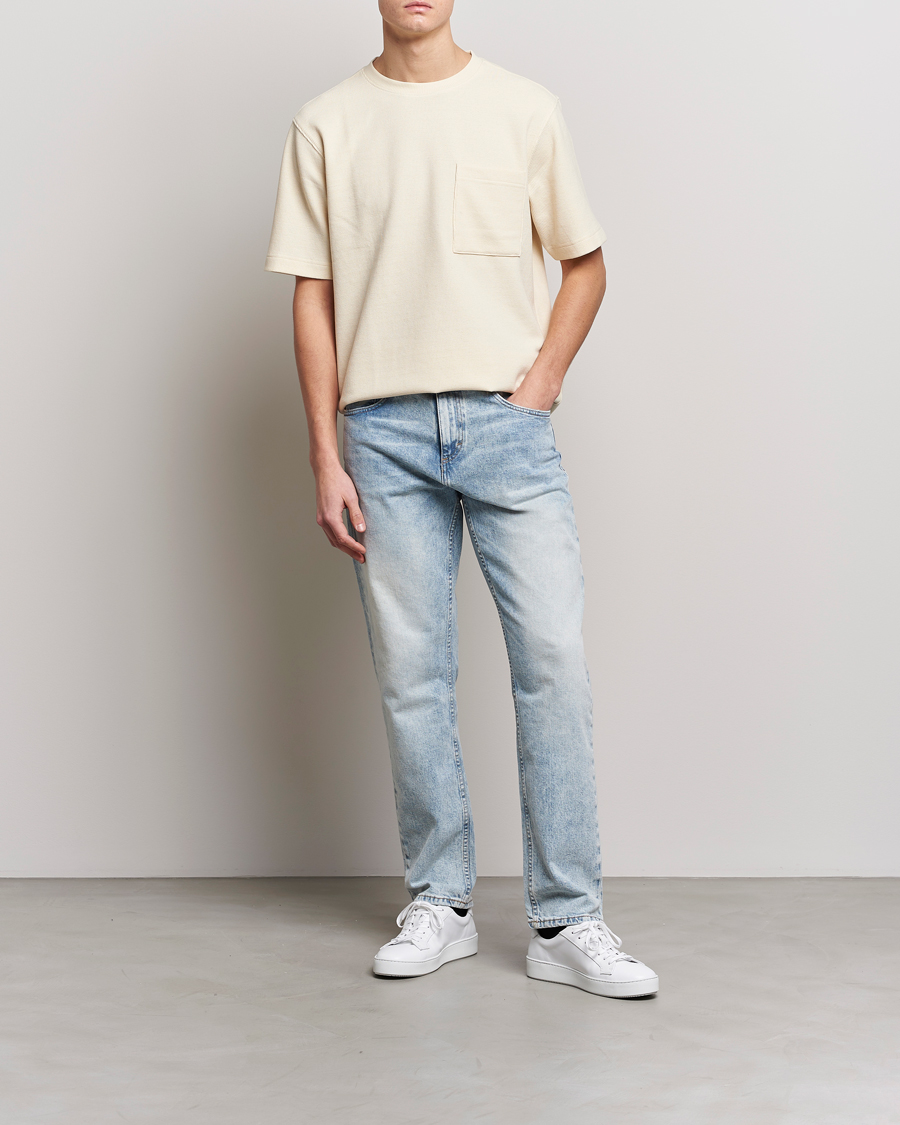 Mies | T-paidat | BOSS ORANGE | Tempesto Knitted Crew Neck T-Shirt Light Beige