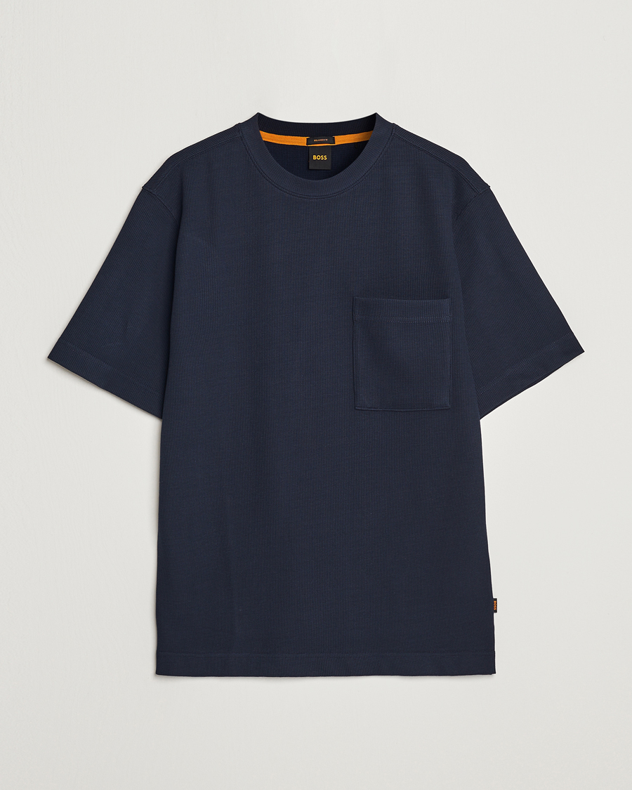 Mies | T-paidat | BOSS ORANGE | Tempesto Knitted Crew Neck T-Shirt Dark Blue