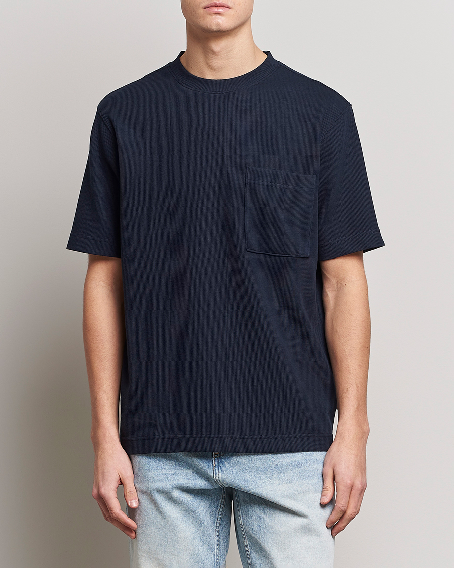 Mies |  | BOSS ORANGE | Tempesto Knitted Crew Neck T-Shirt Dark Blue