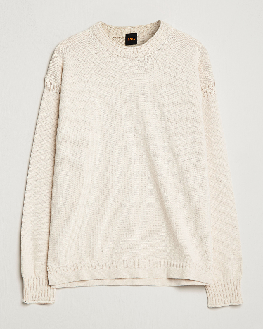 Mies | Puserot | BOSS ORANGE | Arcott Knitted Sweater Open White