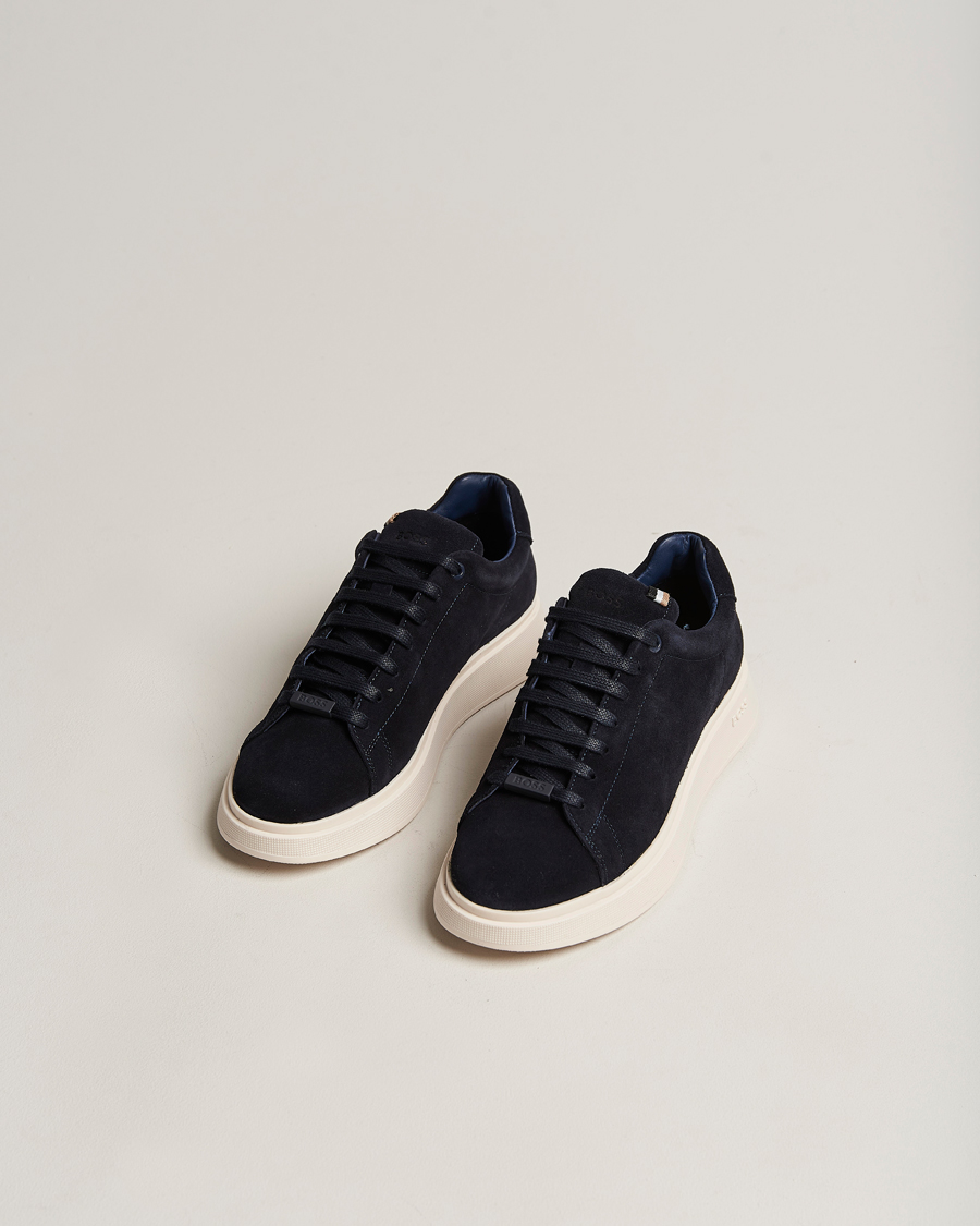Mies | Tennarit | BOSS BLACK | Bulton Suede Sneaker Dark Blue