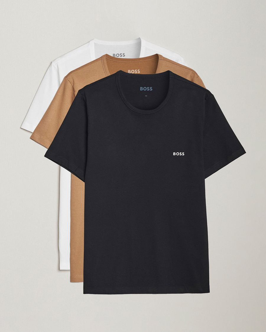 Mies | T-paidat | BOSS BLACK | 3-Pack Crew Neck T-Shirt Beige/White/Black