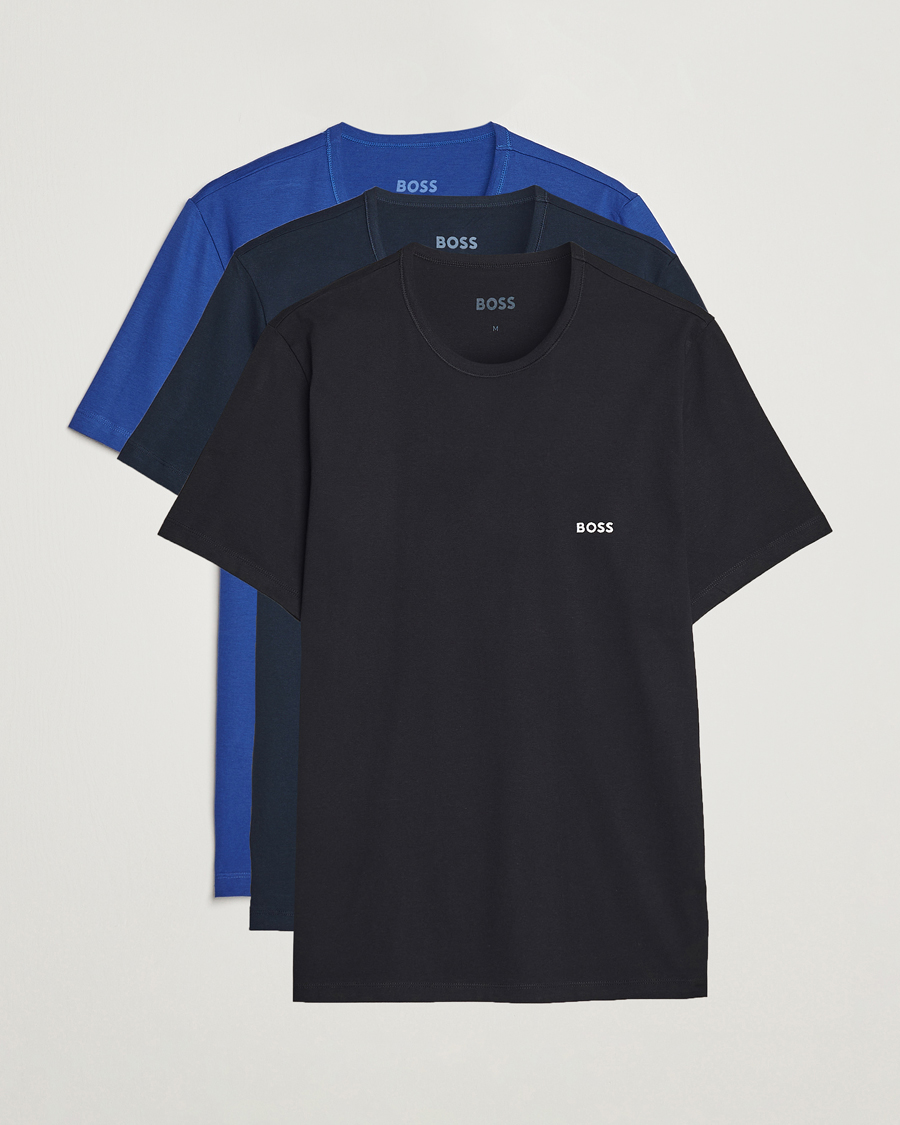 Mies | T-paidat | BOSS BLACK | 3-Pack Crew Neck T-Shirt Blue/Navy/Dark Blue