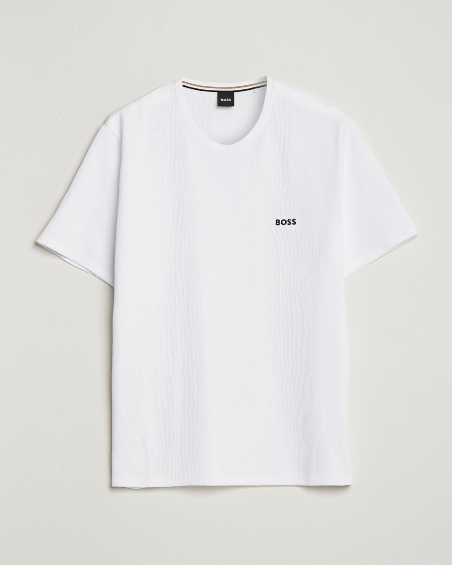 Mies | T-paidat | BOSS BLACK | Waffle Logo Crew Neck T-Shirt Open White