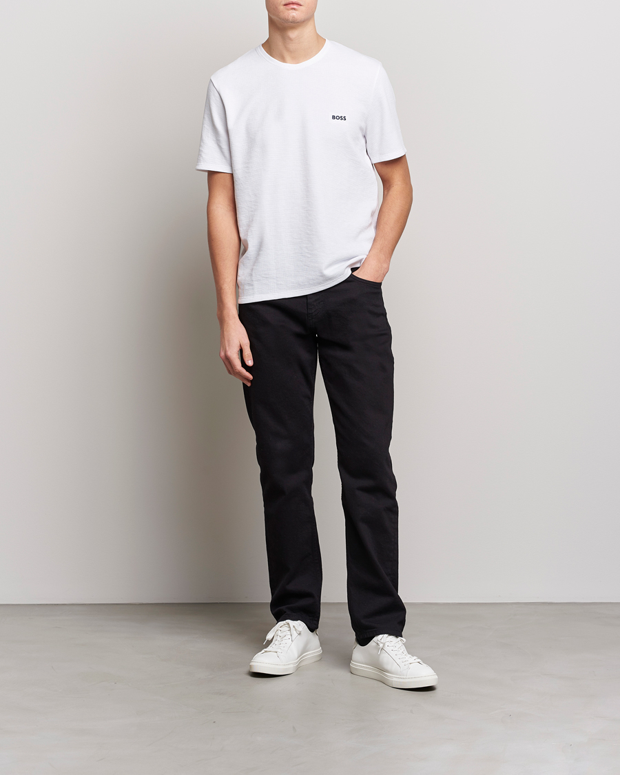 Mies | T-paidat | BOSS BLACK | Waffle Logo Crew Neck T-Shirt Open White