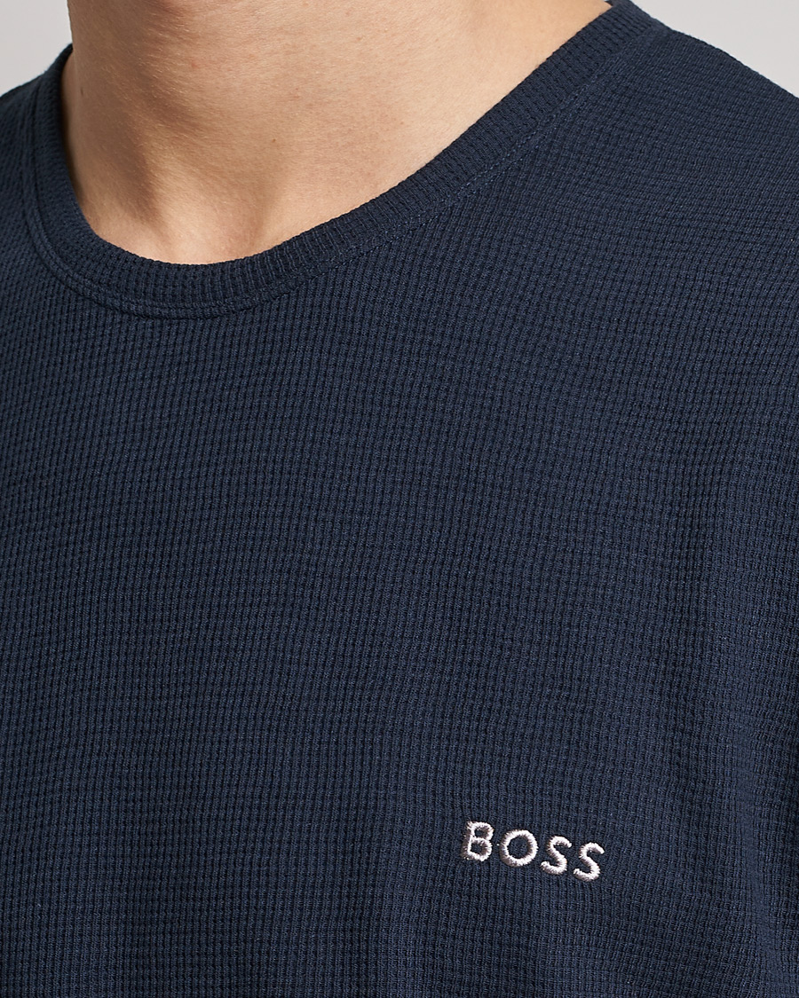 Mies | T-paidat | BOSS BLACK | Waffle Logo Crew Neck T-Shirt Dark Blue