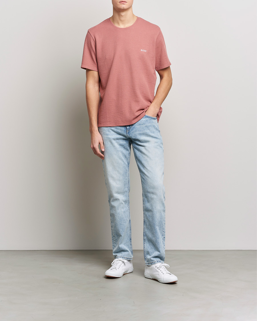 Mies | T-paidat | BOSS BLACK | Waffle Logo Crew Neck T-Shirt Open Pink