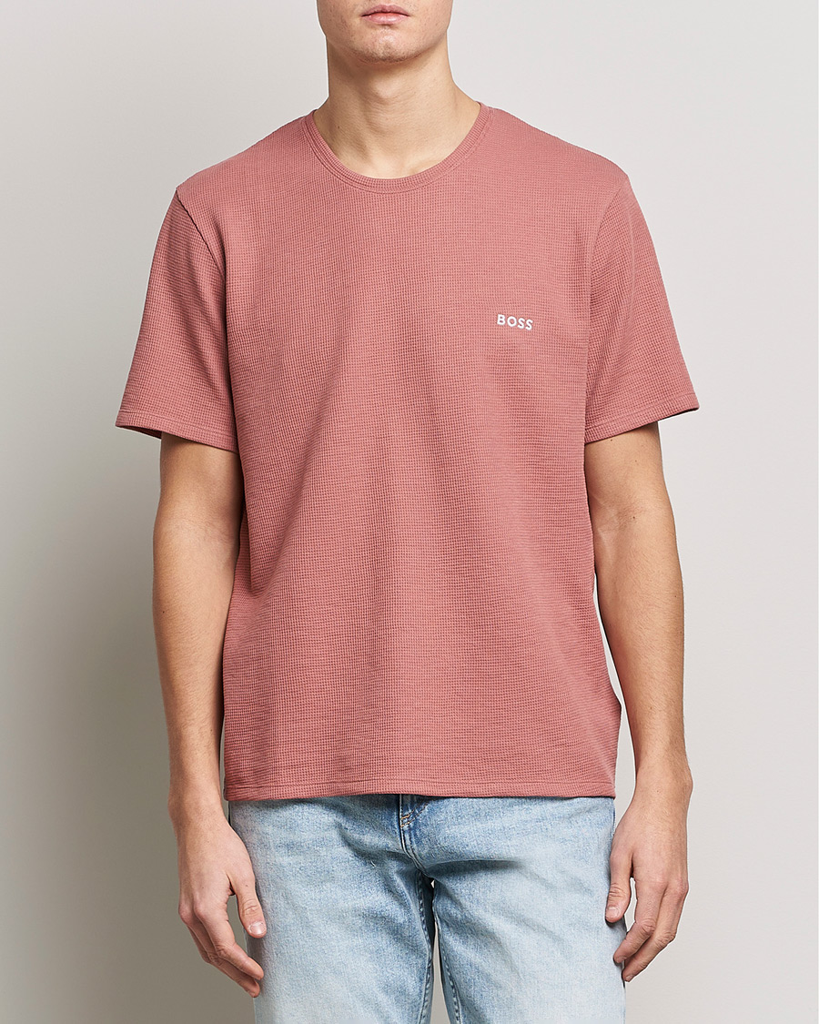 Mies |  | BOSS | Waffle Logo Crew Neck T-Shirt Open Pink