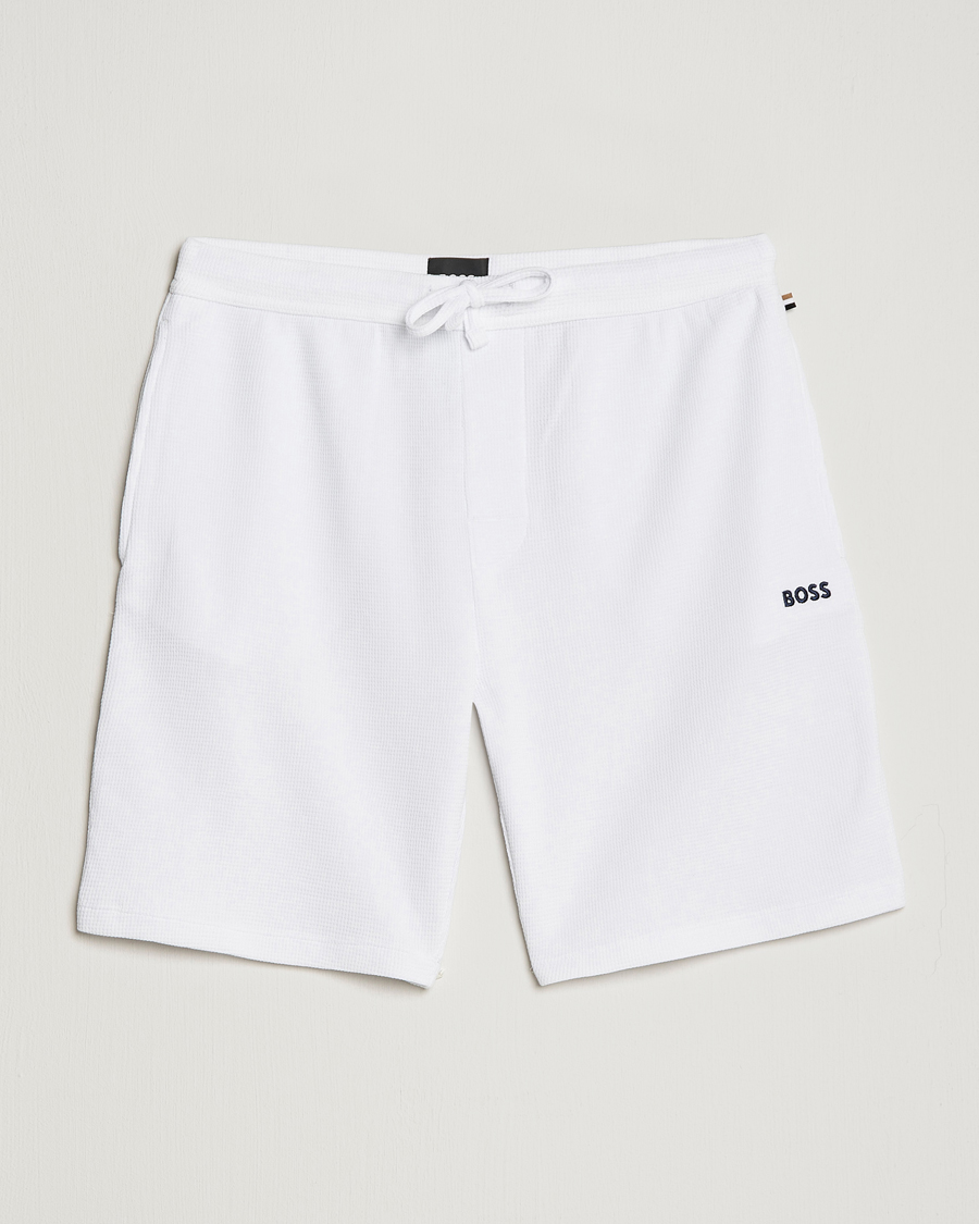 Mies | Shortsit | BOSS BLACK | Waffle Logo Shorts Open White