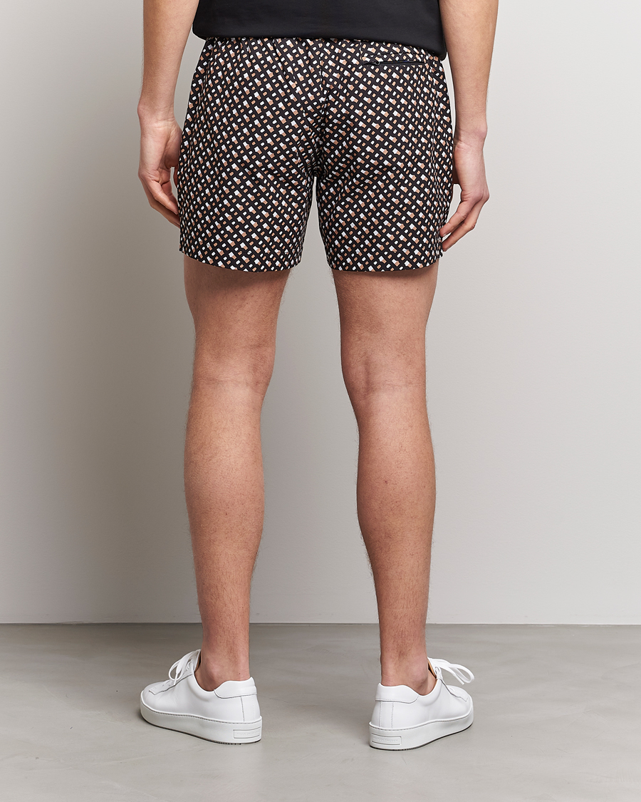 Mies | Uimahousut | BOSS BLACK | Manu Monogram Logo Swimshorts Black