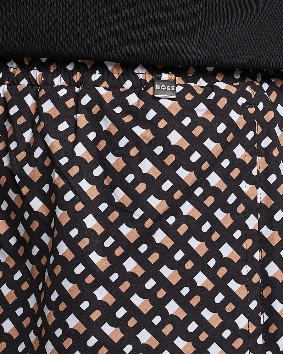 Mies | Uimahousut | BOSS BLACK | Manu Monogram Logo Swimshorts Black