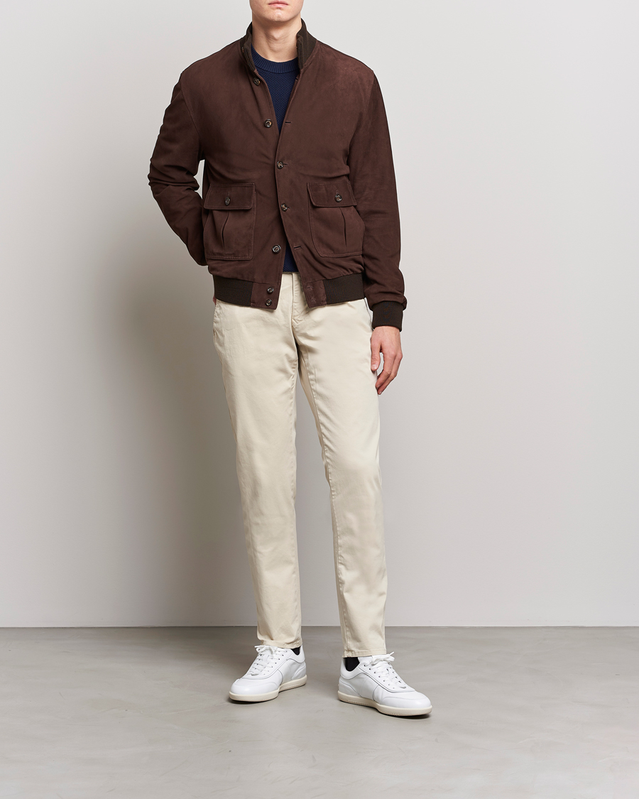 Mies | Housut | Incotex | Slim Fit Garment Dyed Slacks Off White