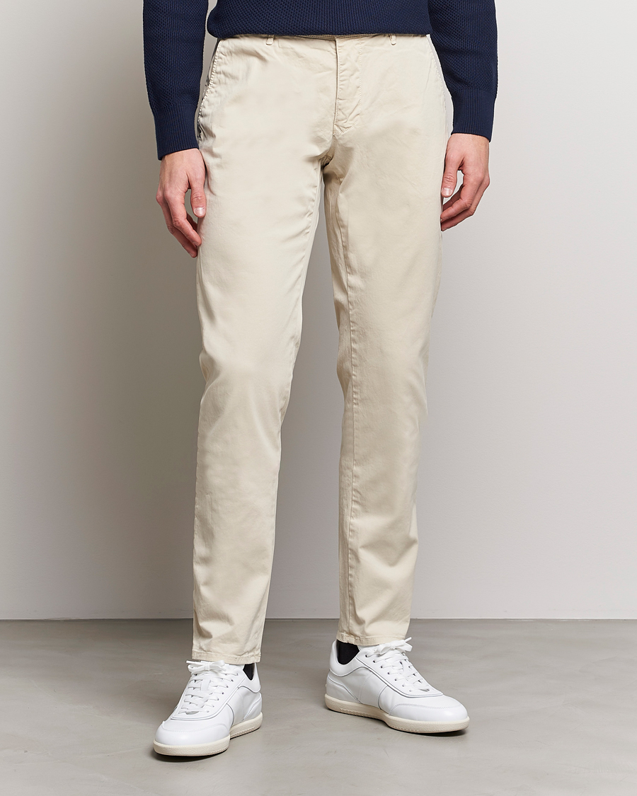 Mies |  | Incotex | Slim Fit Garment Dyed Slacks Off White