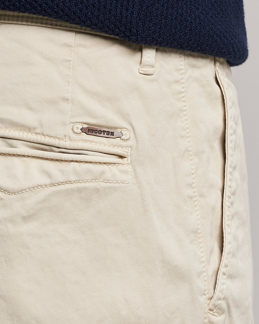 Mies | Housut | Incotex | Slim Fit Garment Dyed Slacks Off White