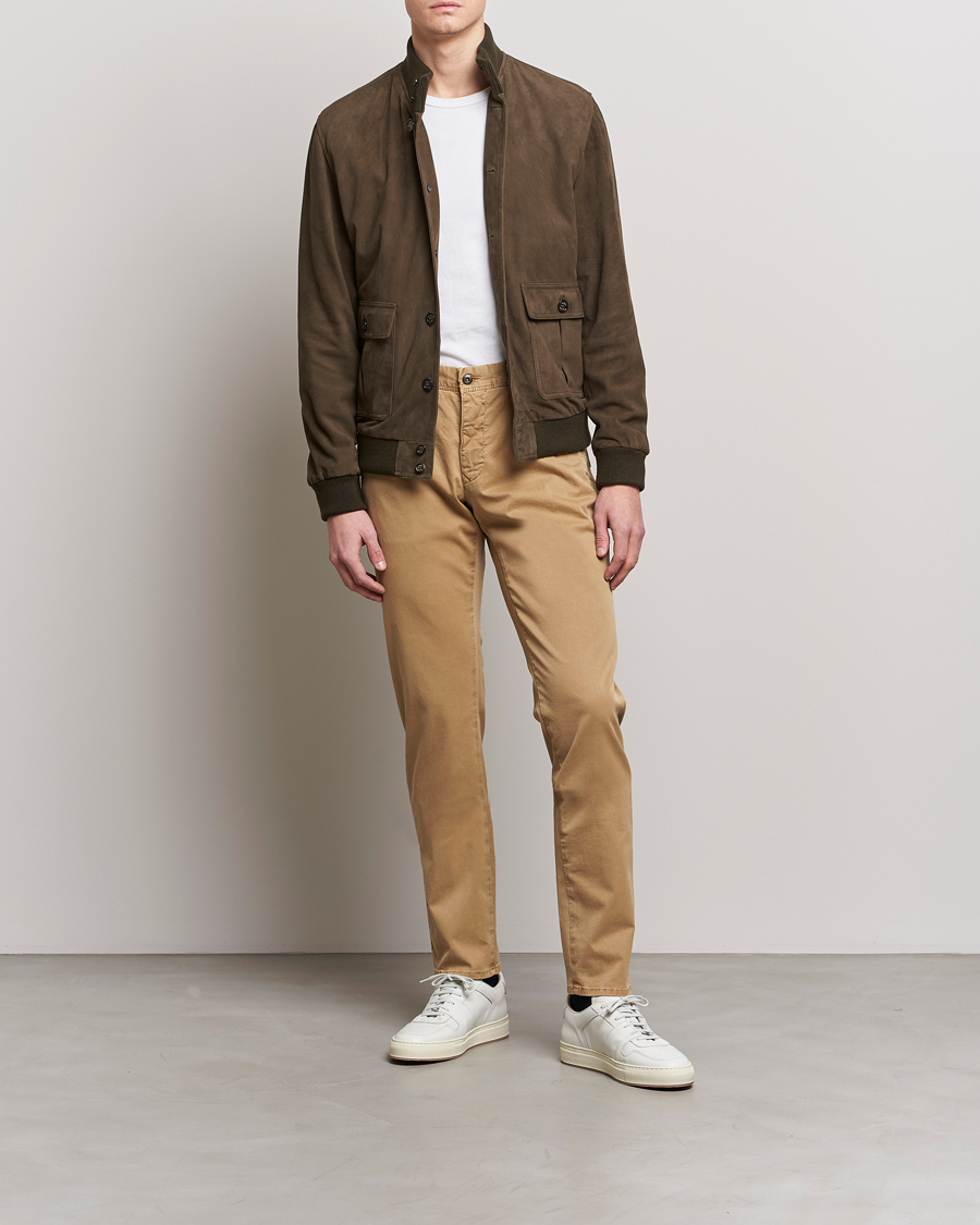 Mies | Housut | Incotex | Slim Fit Garment Dyed Slacks Khaki