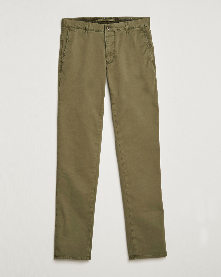 Mies | Housut | Incotex | Slim Fit Garment Dyed Slacks Olive