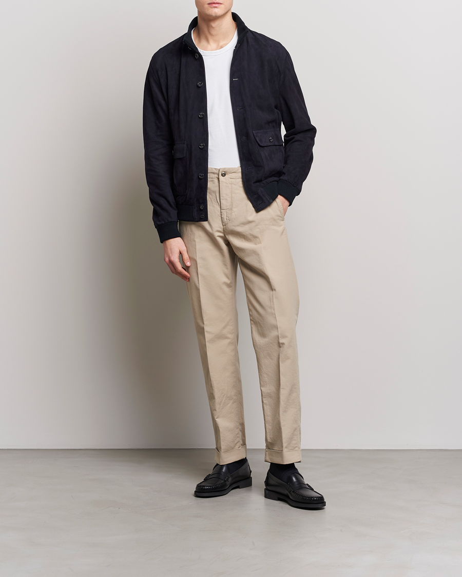 Mies | Housut | Incotex | Regular Fit Cotton Stretch Slacks Beige