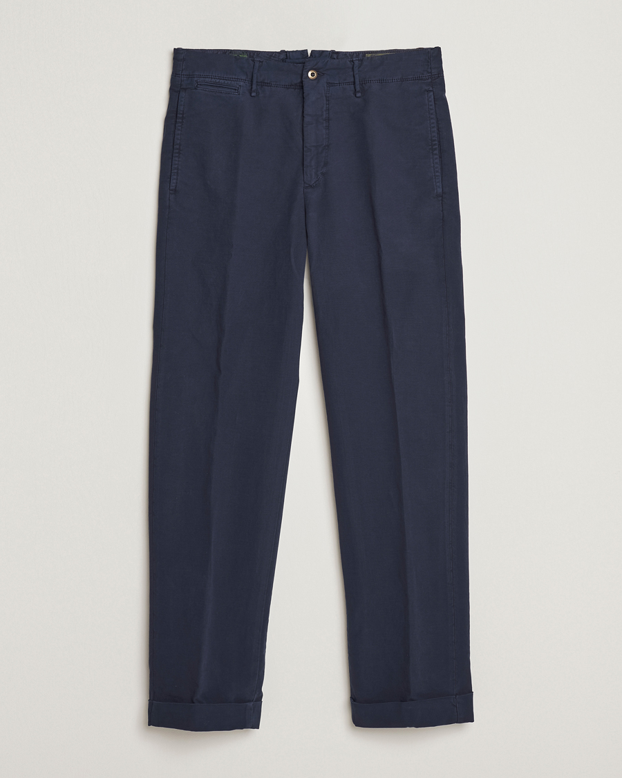 Mies | Housut | Incotex | Regular Fit Cotton Stretch Slacks Navy