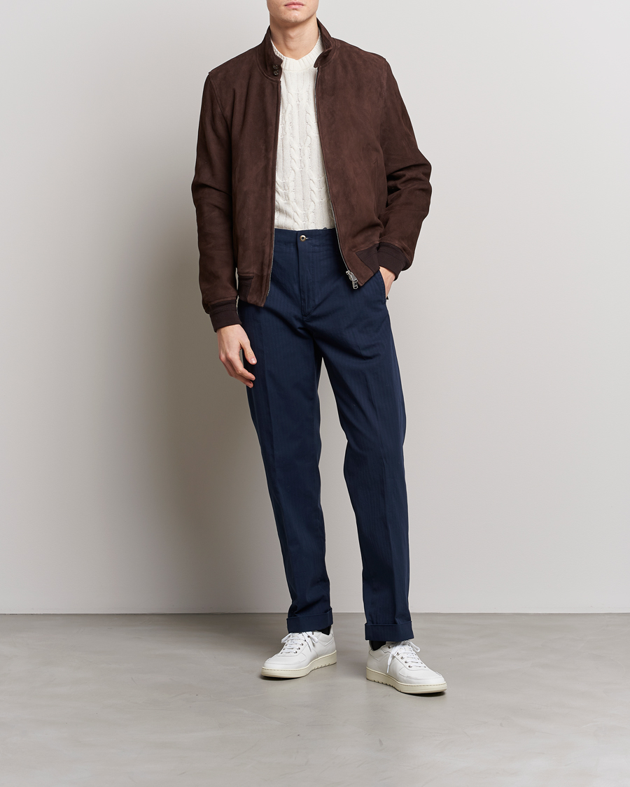 Mies | Housut | Incotex | Regular Fit Herringbone Chinos Navy