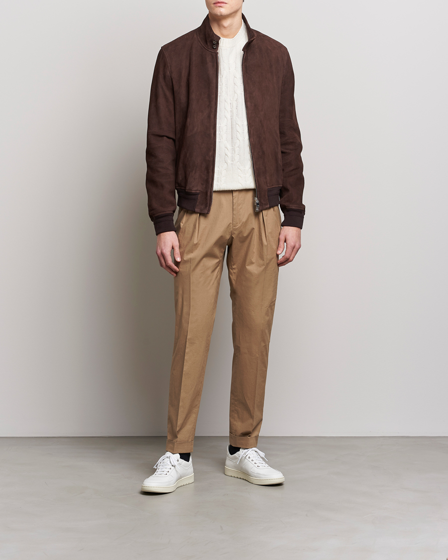 Mies | Housut | Incotex | Carrot Fit Popelino Lightweight Cotton Trousers Khaki