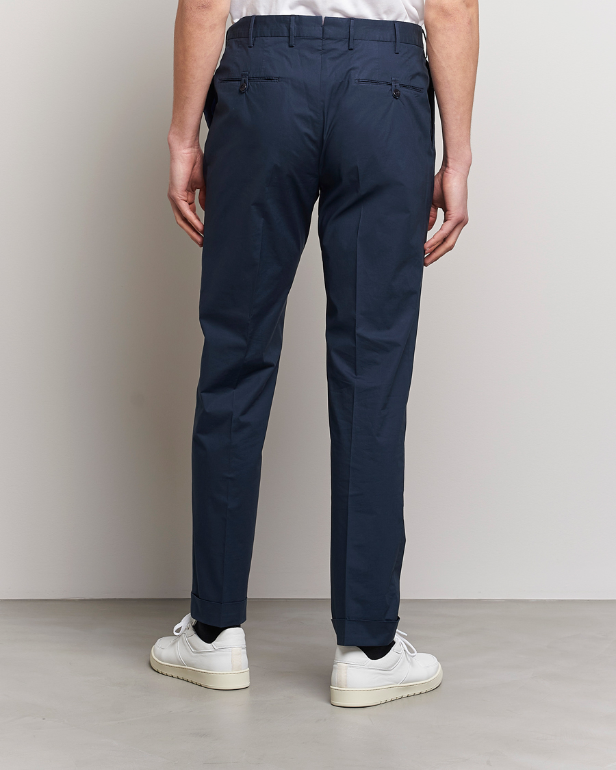 Mies | Housut | Incotex | Carrot Fit Popelino Lightweight Cotton Trousers Navy