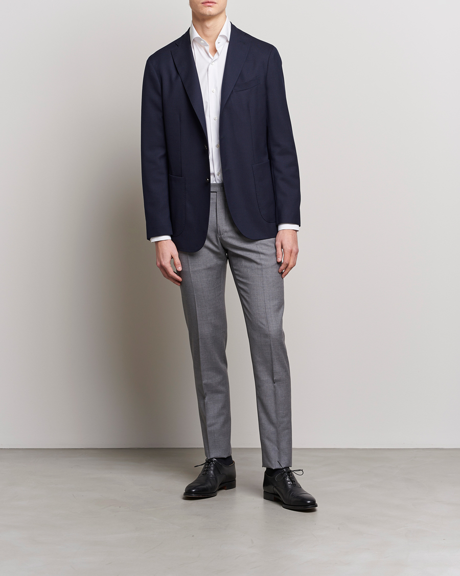 Mies | Housut | Incotex | Slim Fit Tropical Wool Trousers Light Grey