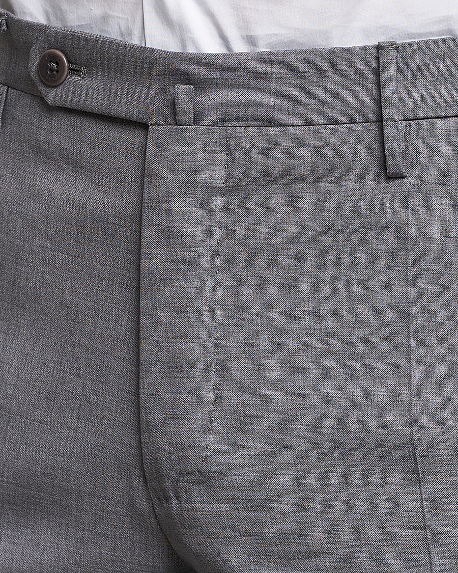 Mies | Housut | Incotex | Slim Fit Tropical Wool Trousers Light Grey